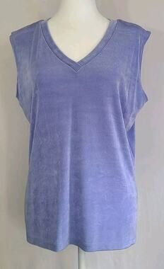 Weekenders Tank Top Blouse Lilac Purple Large Slinky Layer Shimmer Stretch L/XL